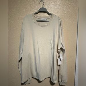 Good‎ American NWT Essential Cream Long Sleeve Oversized Tee size 5/6 2x/3x
